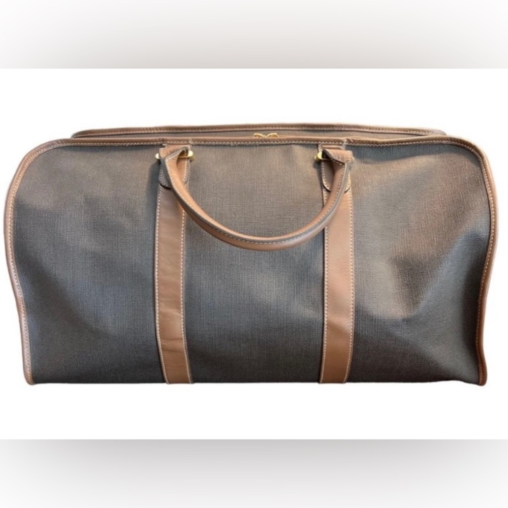 Alfred Dunhill Travel Duffle Weekender. Canvas and Leather. EUC Incl Lock & Key
